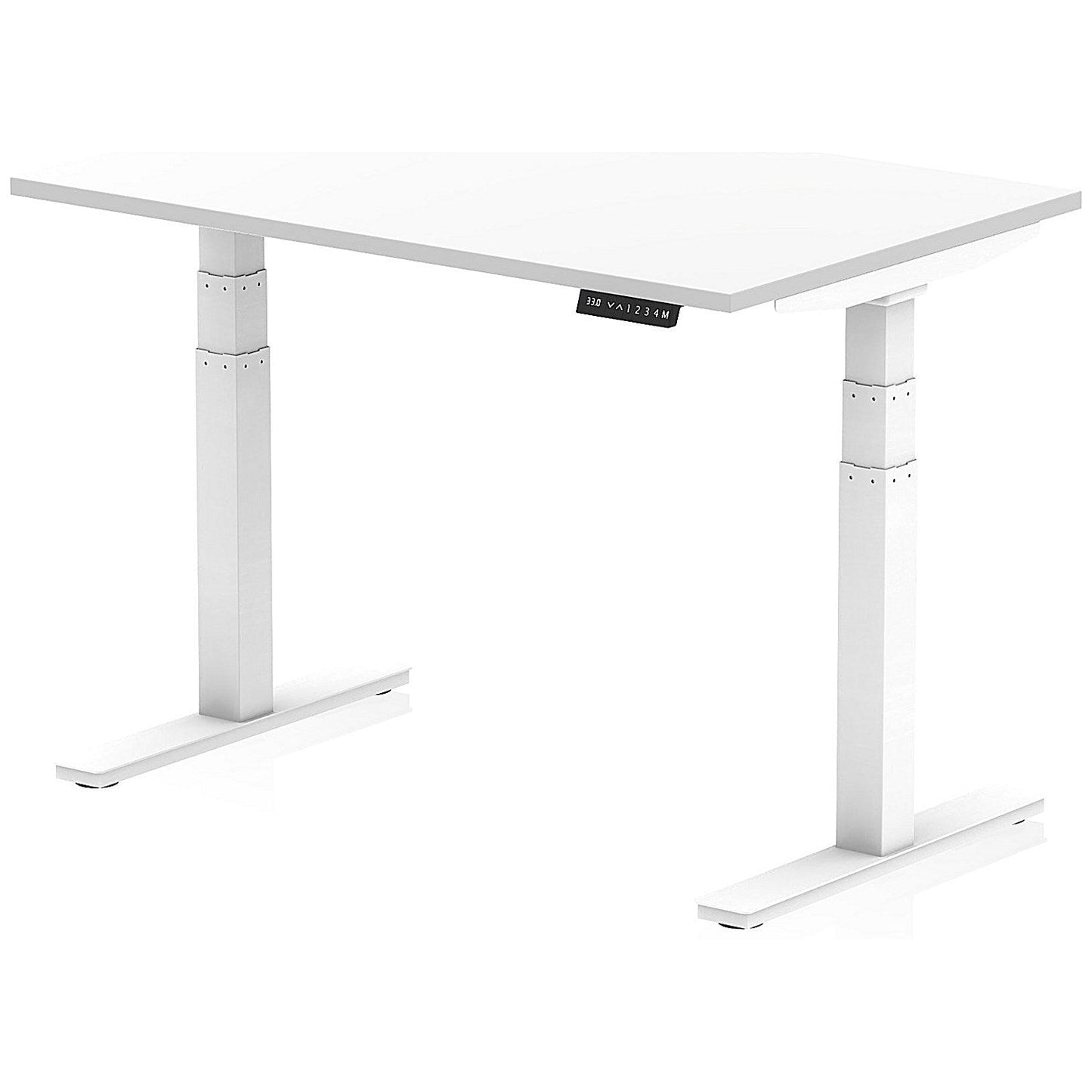 Air 1200mm Scalloped Edge Height Adjustable Desk, White Leg, White Easy2Order : HA03794