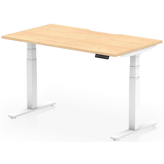 Air 1400mm Scalloped Edge Height Adjustable Desk, White Leg, Maple Easy2Order : HA03803