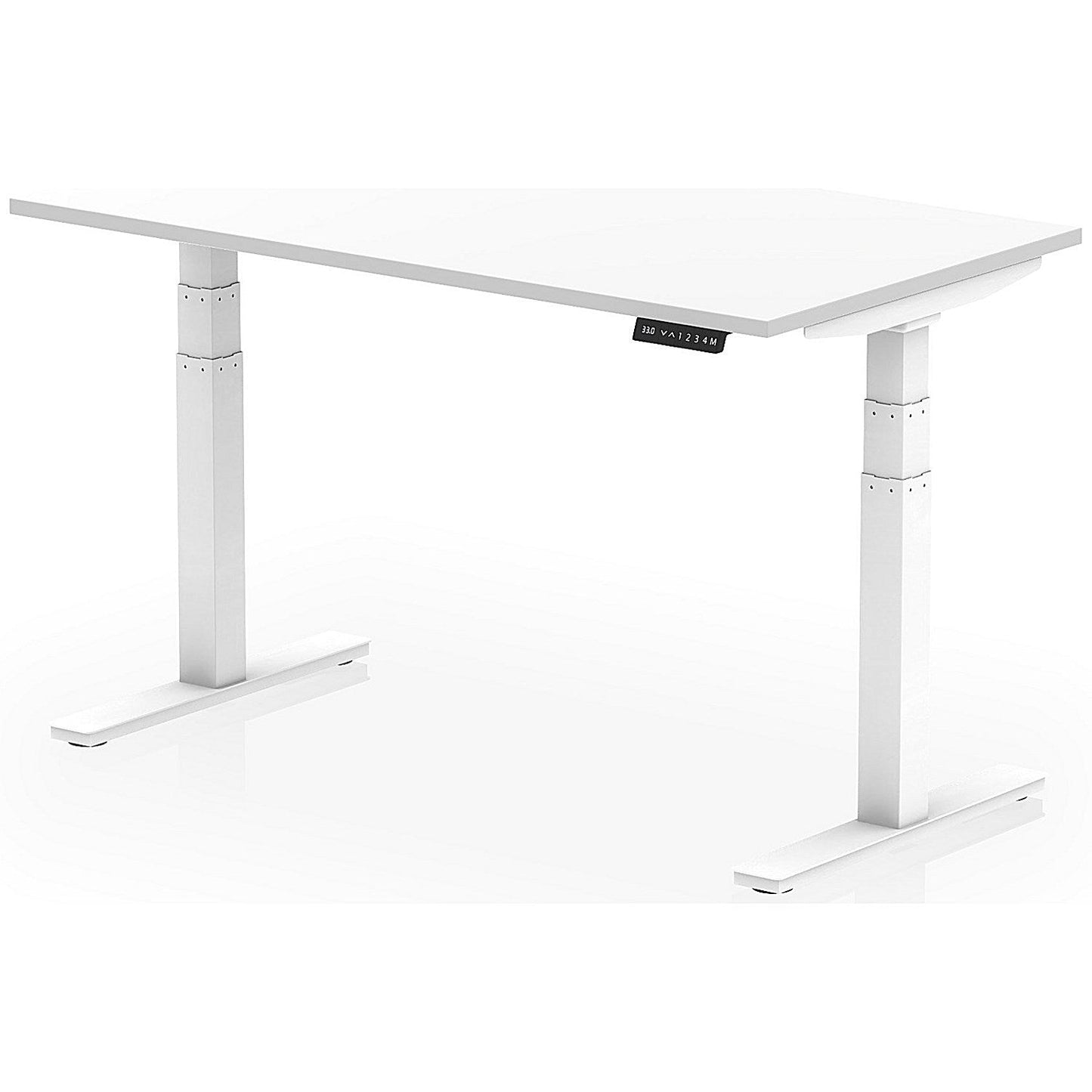 Air 1400mm Scalloped Edge Height Adjustable Desk, White Leg, White Easy2Order : HA03812