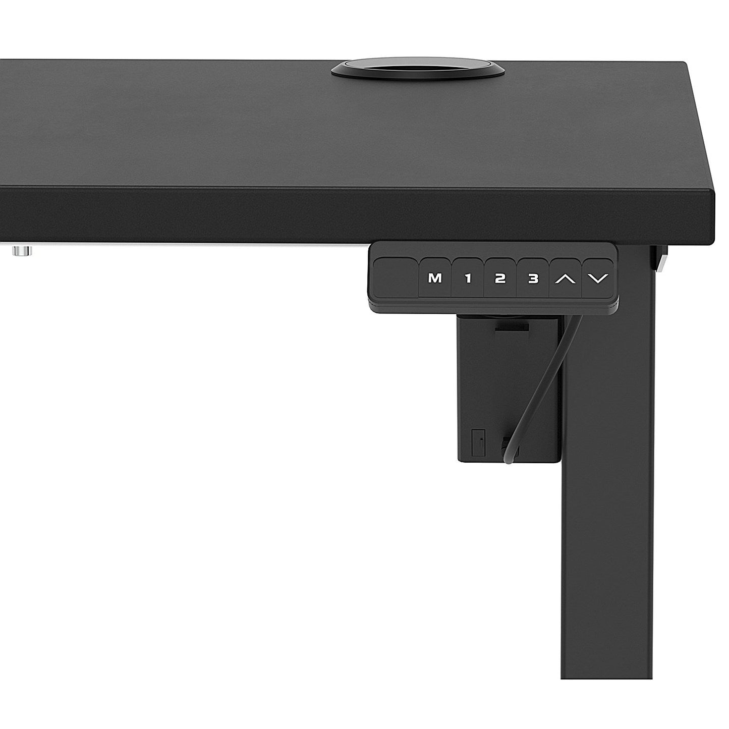 Air Lite 1000mm Slim Height Adjustable Office Desk, Black Leg, Black Easy2Order : HA03832