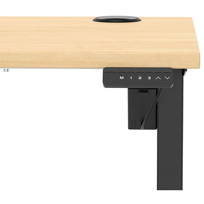 Air Lite 1000mm Slim Height Adjustable Office Desk, Black Leg, Maple Easy2Order : HA03834