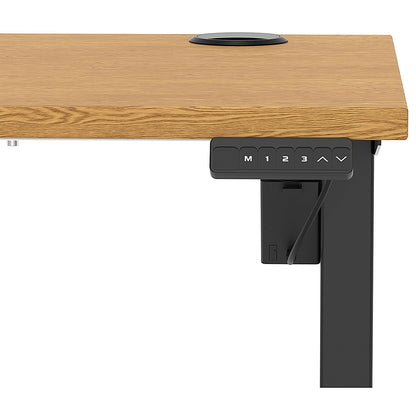 Air Lite 1000mm Slim Height Adjustable Office Desk, Black Leg, Oak Easy2Order : HA03835