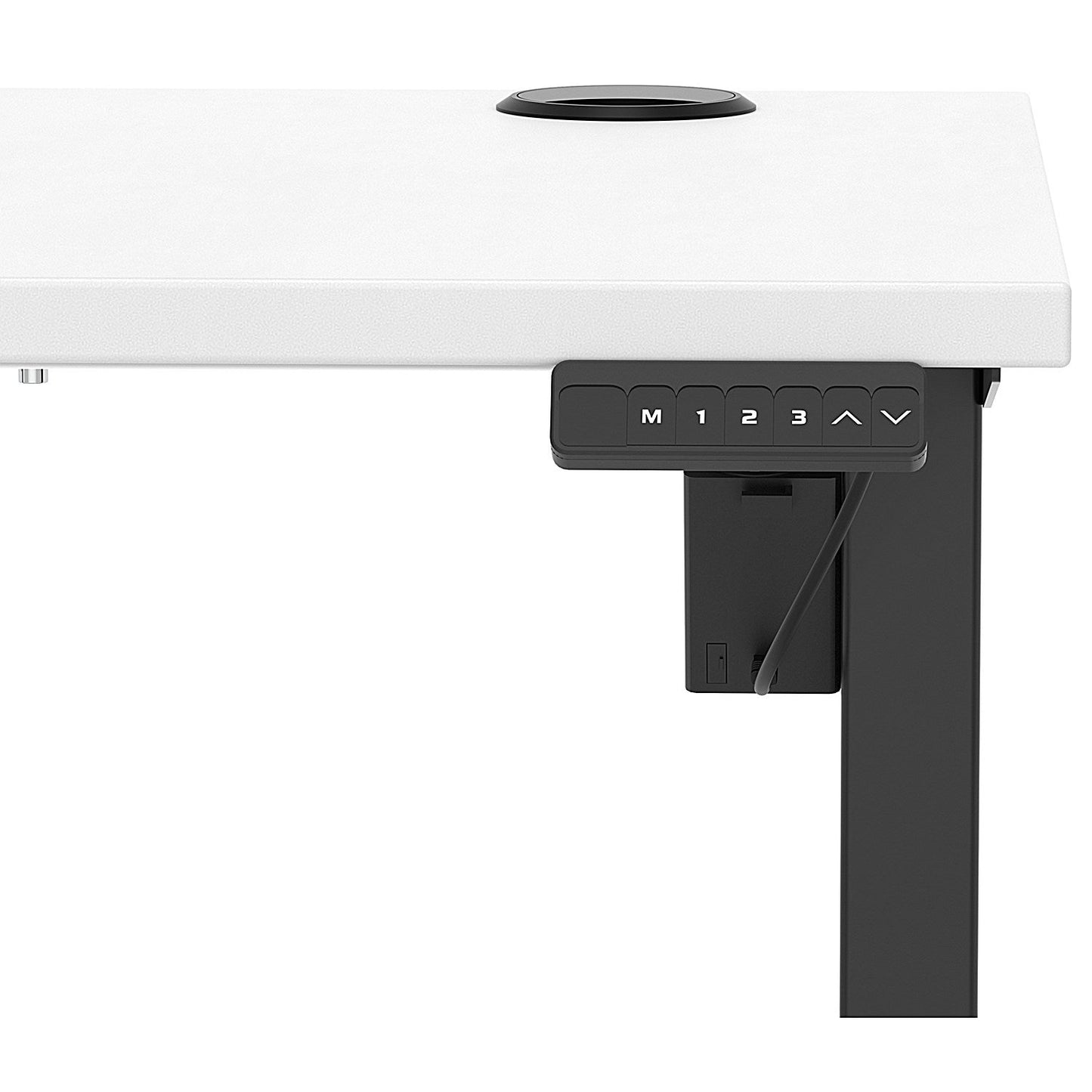 Air Lite 1000mm Slim Height Adjustable Office Desk, Black Leg, White Easy2Order : HA03836