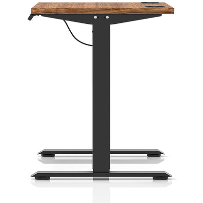 Air Lite 1000mm Slim Height Adjustable Office Desk, Black Leg, Walnut