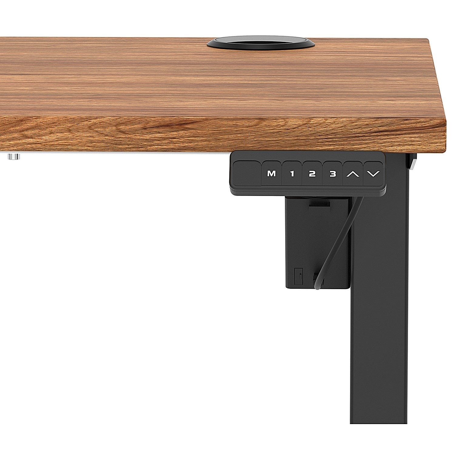 Air Lite 1000mm Slim Height Adjustable Office Desk, Black Leg, Walnut Easy2Order : HA03837