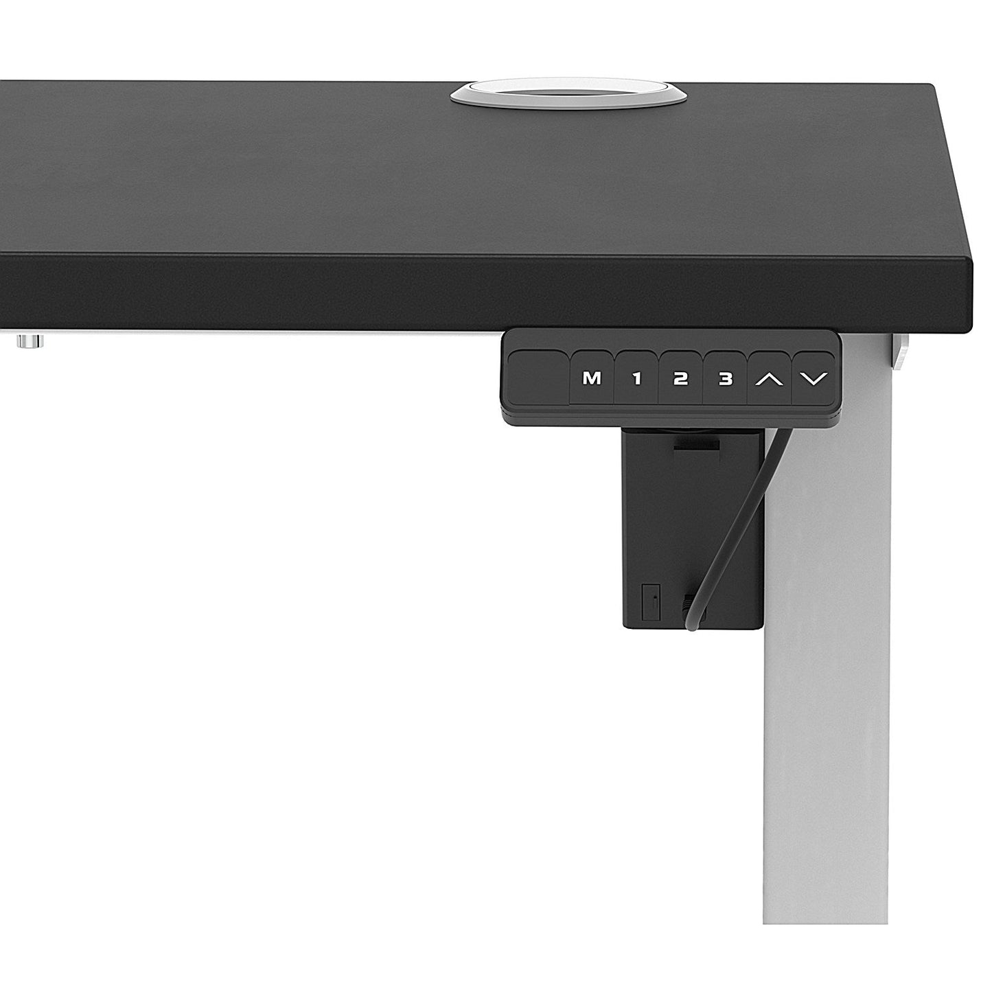 Air Lite 1000mm Slim Height Adjustable Office Desk, Silver Leg, Black Easy2Order : HA03839
