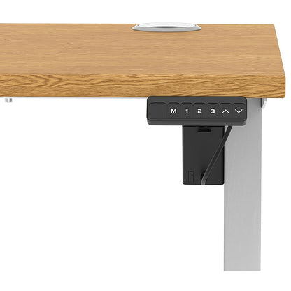 Air Lite 1000mm Slim Height Adjustable Office Desk, Silver Leg, Oak Easy2Order : HA03842