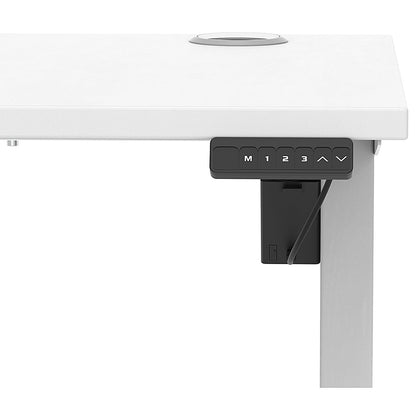 Air Lite 1000mm Slim Height Adjustable Office Desk, Silver Leg, White Easy2Order : HA03843