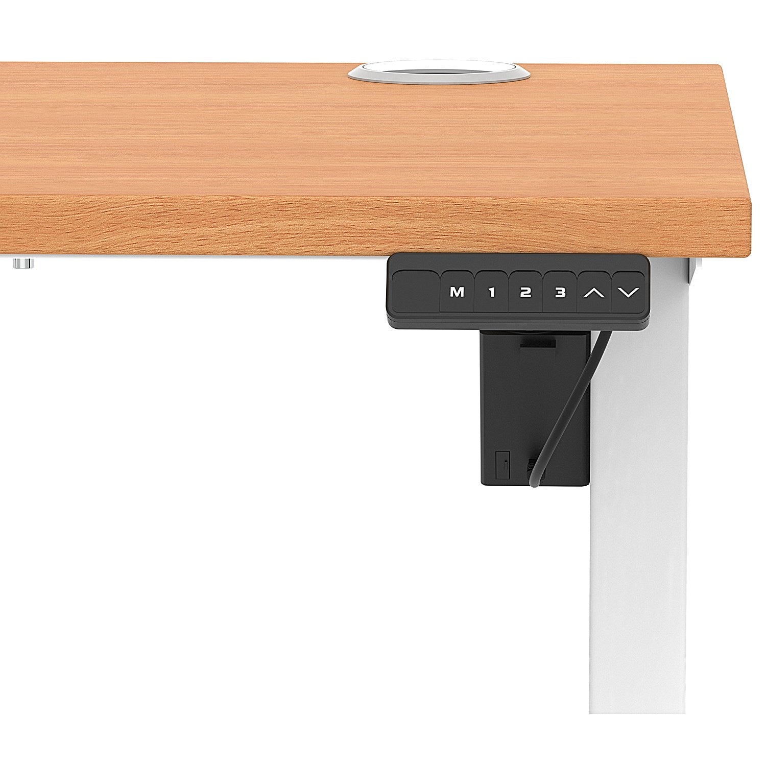 Air Lite 1000mm Slim Height Adjustable Office Desk, White Leg, Beech Easy2Order : HA03845