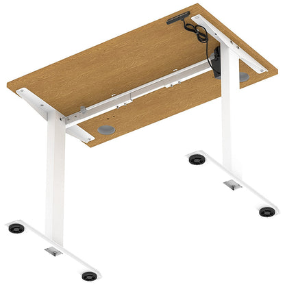 Air Lite 1000mm Slim Height Adjustable Office Desk, White Leg, Oak Easy2Order : HA03849