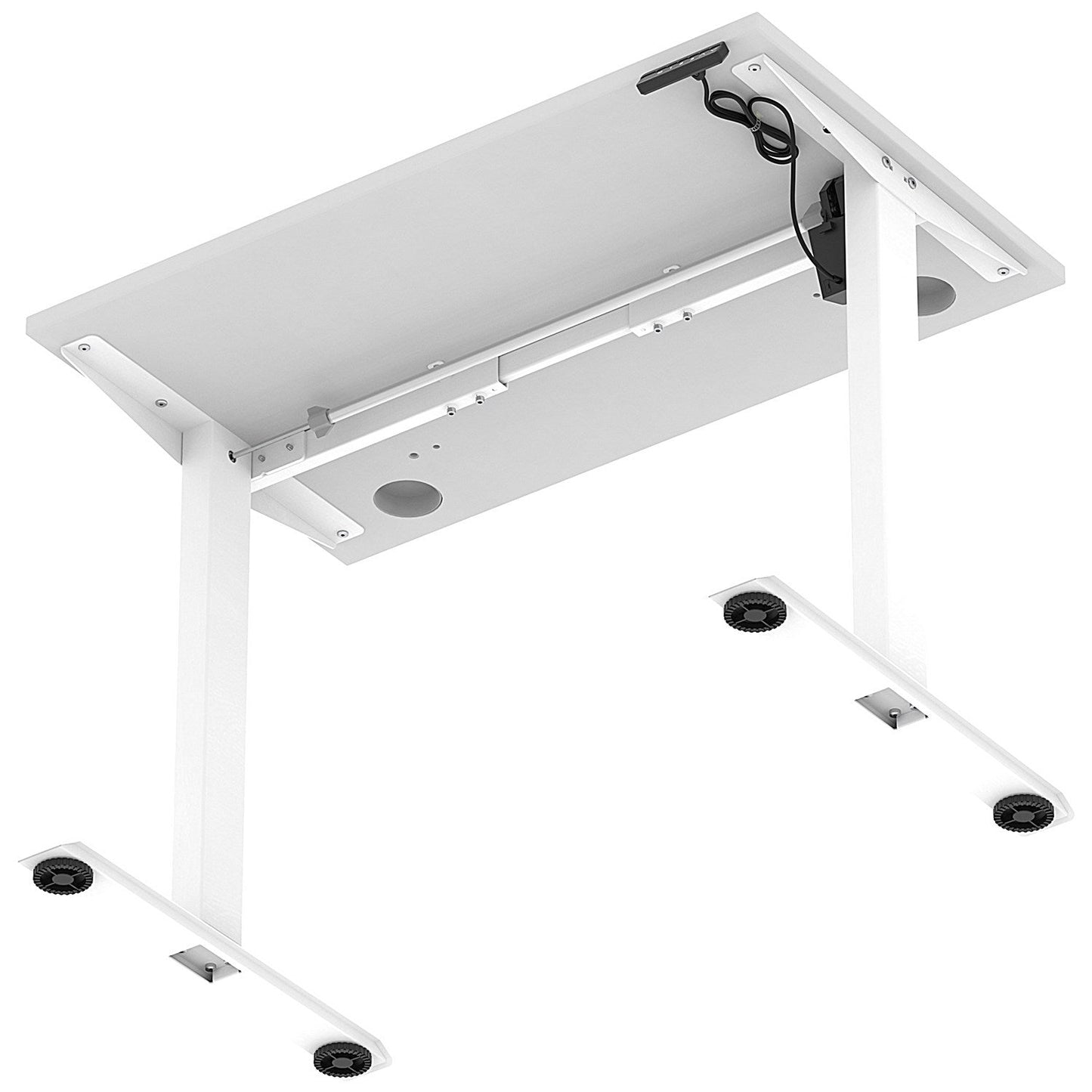Air Lite 1000mm Slim Height Adjustable Office Desk, White Leg, White