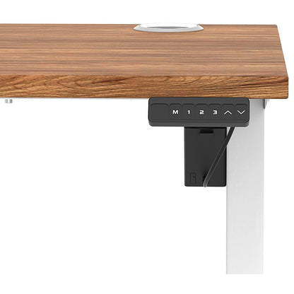 Air Lite 1000mm Slim Height Adjustable Office Desk, White Leg, Walnut Easy2Order : HA03851