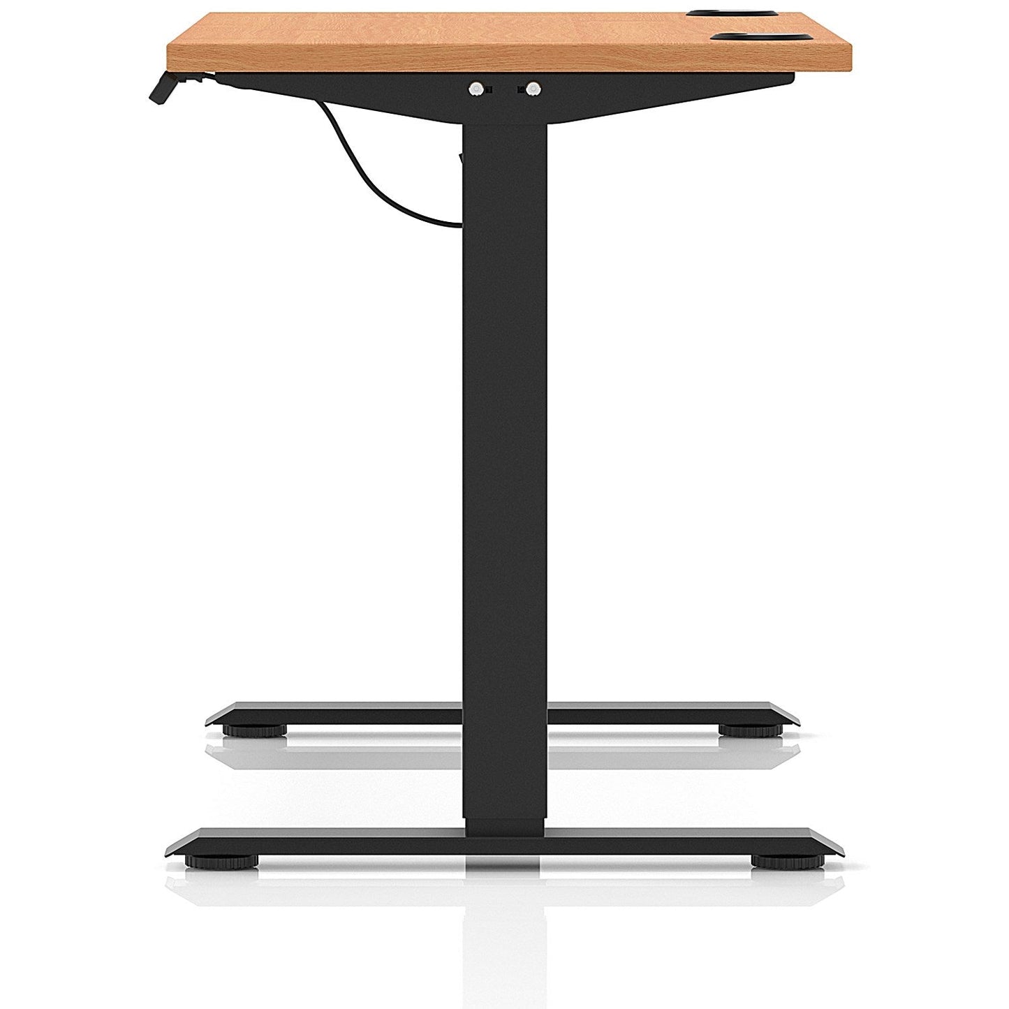 Air Lite 1200mm Slim Height Adjustable Office Desk, Black Leg, Beech