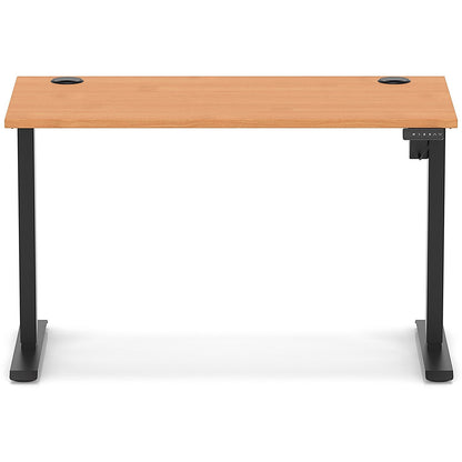 Air Lite 1200mm Slim Height Adjustable Office Desk, Black Leg, Beech