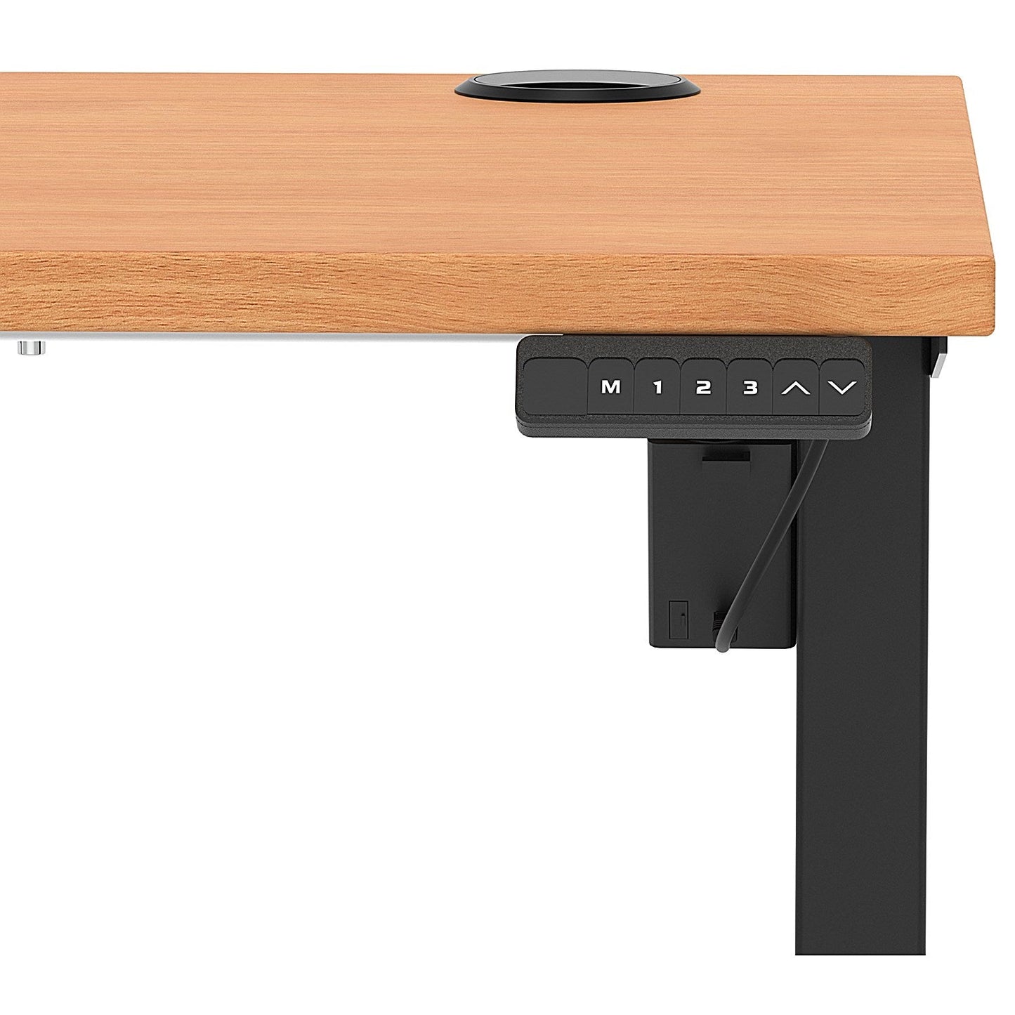Air Lite 1200mm Slim Height Adjustable Office Desk, Black Leg, Beech Easy2Order : HA03852