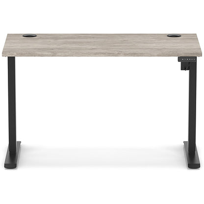 Air Lite 1200mm Slim Height Adjustable Office Desk, Black Leg, Grey Oak Easy2Order : HA03854