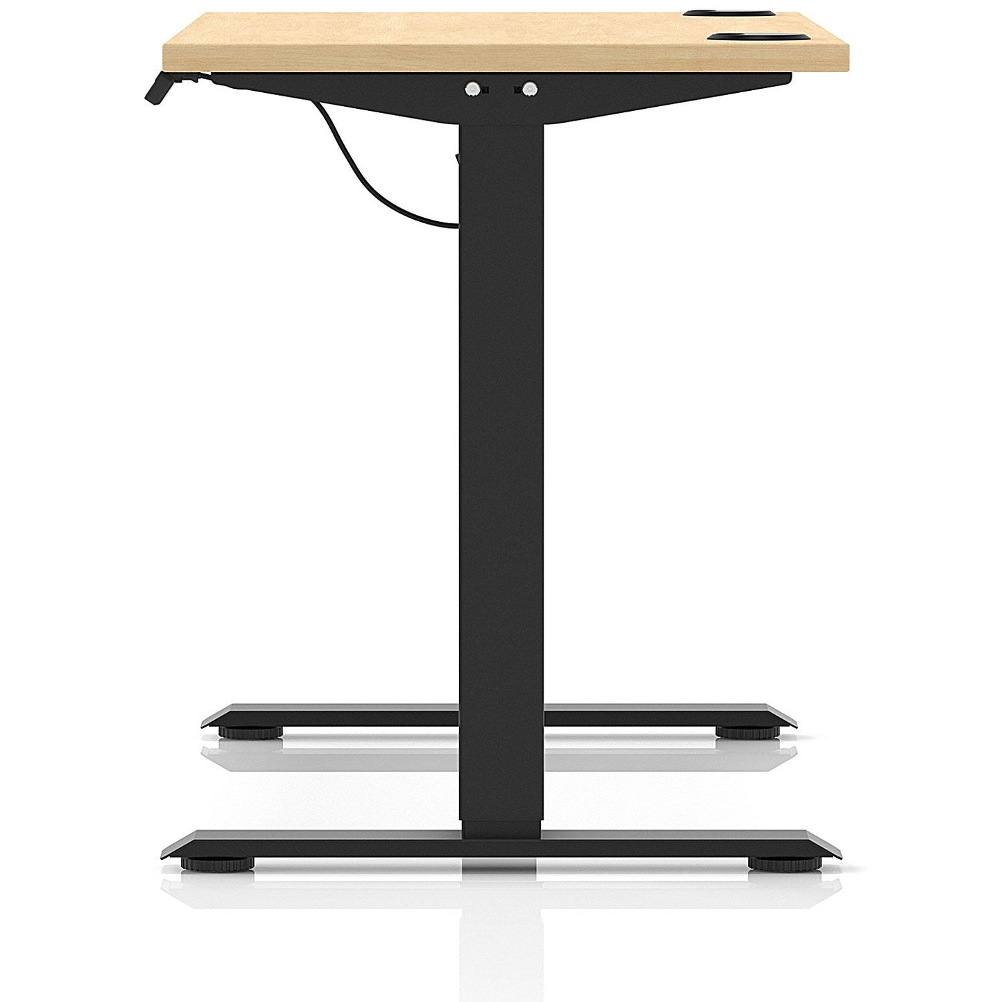Air Lite 1200mm Slim Height Adjustable Office Desk, Black Leg, Maple