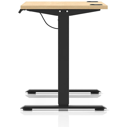 Air Lite 1200mm Slim Height Adjustable Office Desk, Black Leg, Maple