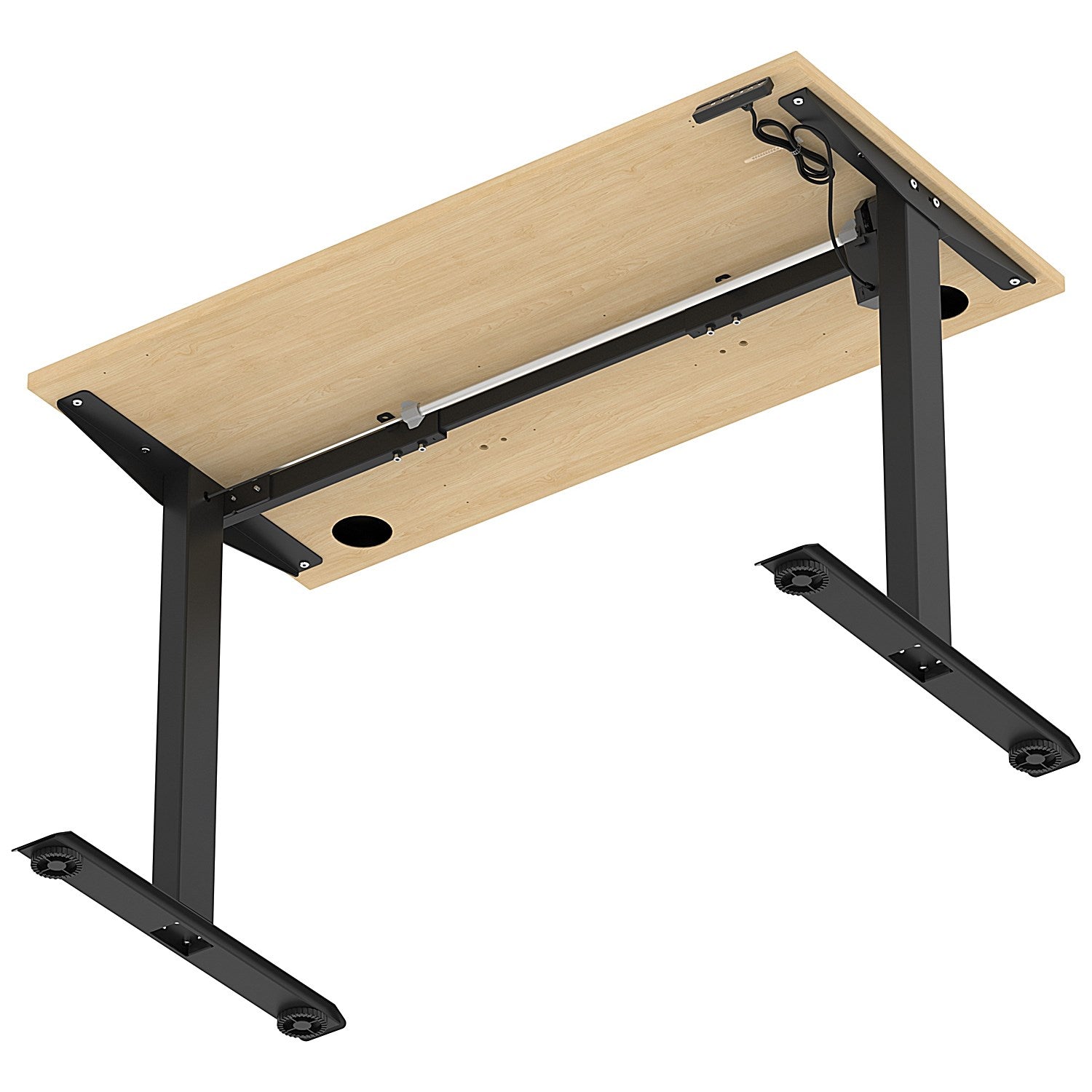 Air Lite 1200mm Slim Height Adjustable Office Desk, Black Leg, Maple Easy2Order : HA03855