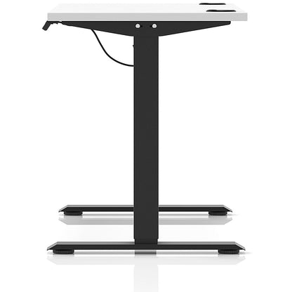 Air Lite 1200mm Slim Height Adjustable Office Desk, Black Leg, White