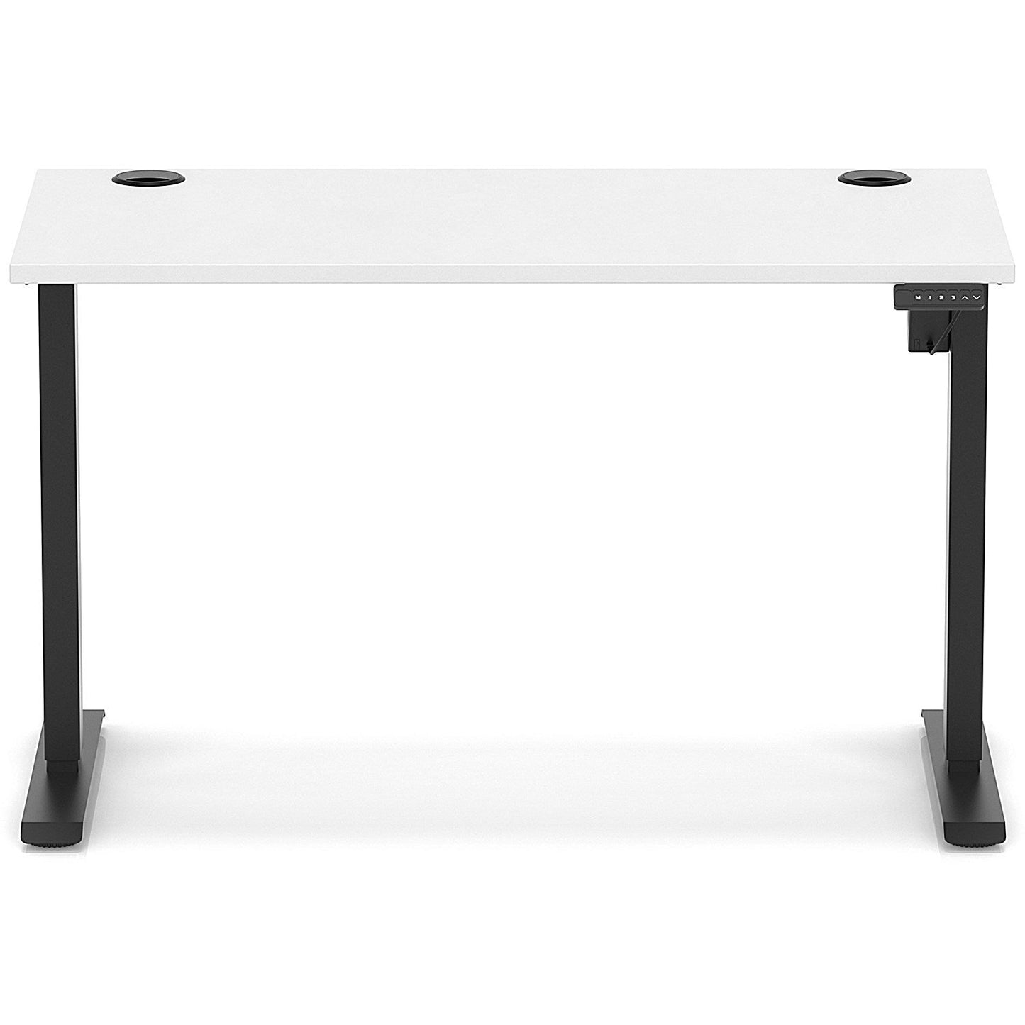 Air Lite 1200mm Slim Height Adjustable Office Desk, Black Leg, White