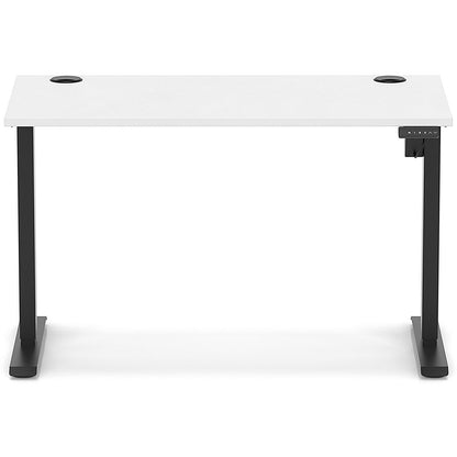 Air Lite 1200mm Slim Height Adjustable Office Desk, Black Leg, White