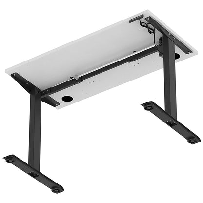 Air Lite 1200mm Slim Height Adjustable Office Desk, Black Leg, White