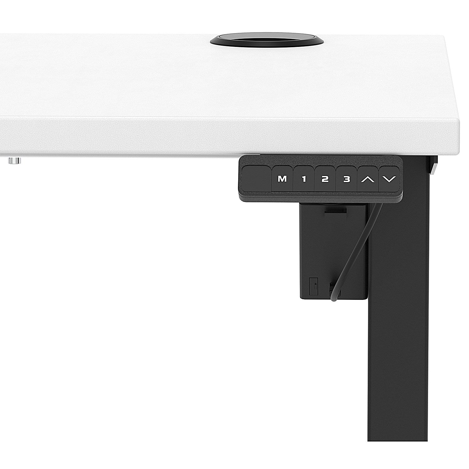 Air Lite 1200mm Slim Height Adjustable Office Desk, Black Leg, White Easy2Order : HA03857