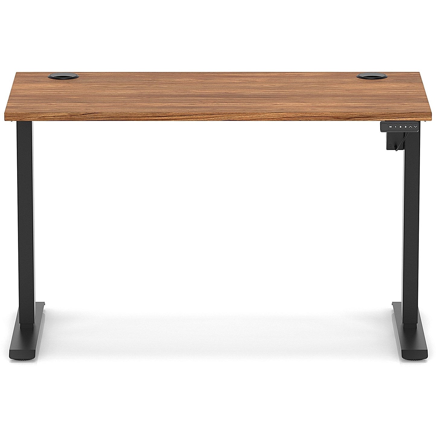 Air Lite 1200mm Slim Height Adjustable Office Desk, Black Leg, Walnut