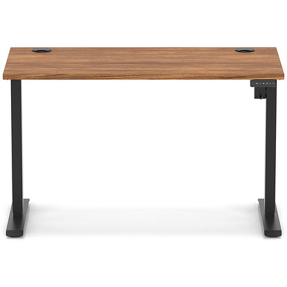 Air Lite 1200mm Slim Height Adjustable Office Desk, Black Leg, Walnut