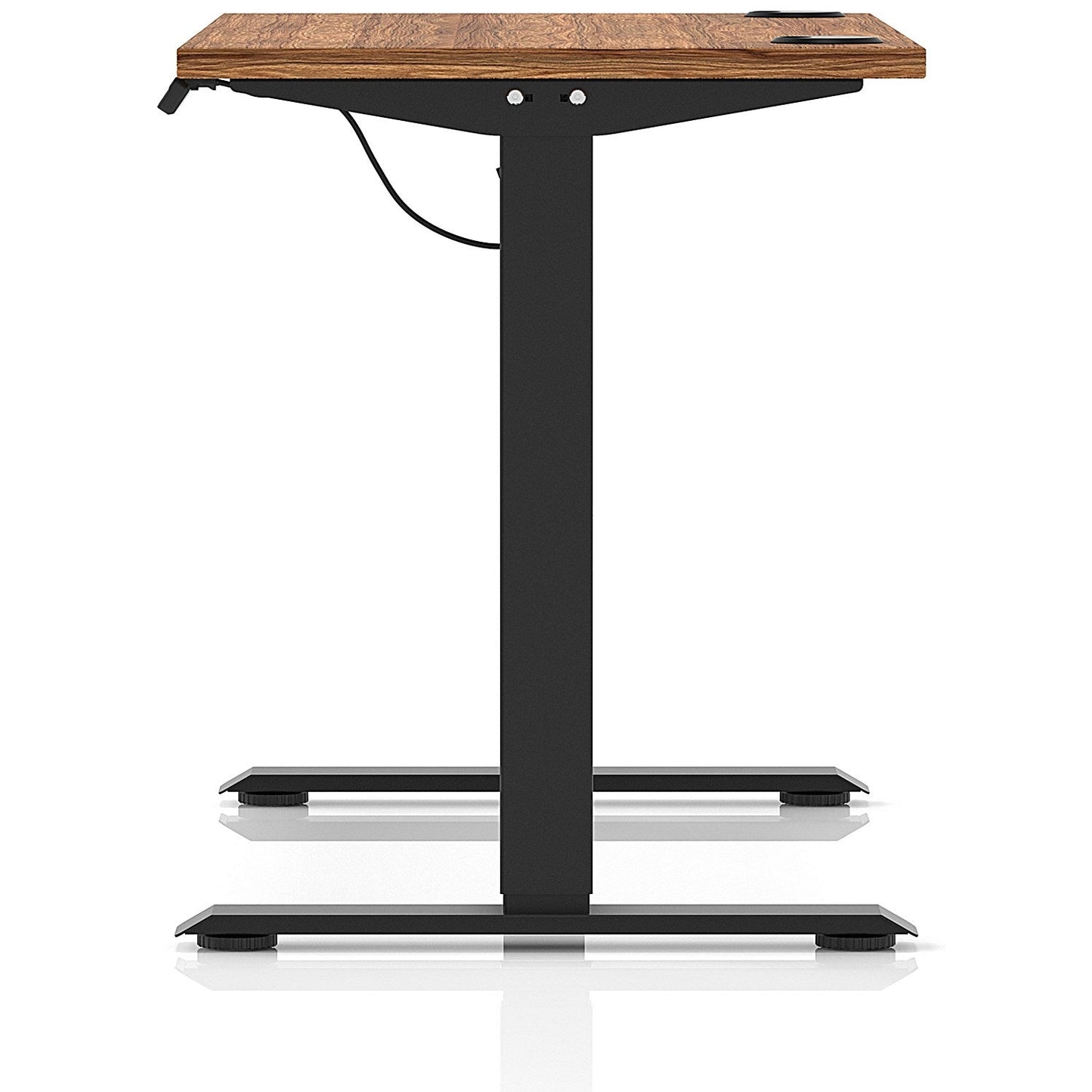 Air Lite 1200mm Slim Height Adjustable Office Desk, Black Leg, Walnut
