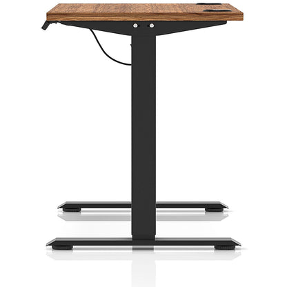 Air Lite 1200mm Slim Height Adjustable Office Desk, Black Leg, Walnut