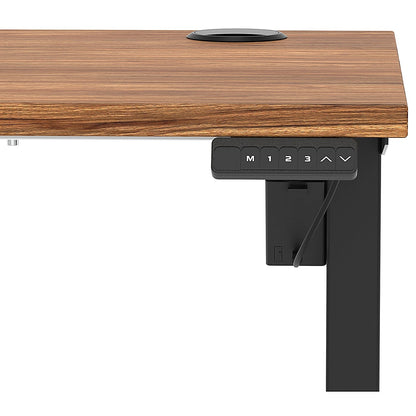 Air Lite 1200mm Slim Height Adjustable Office Desk, Black Leg, Walnut