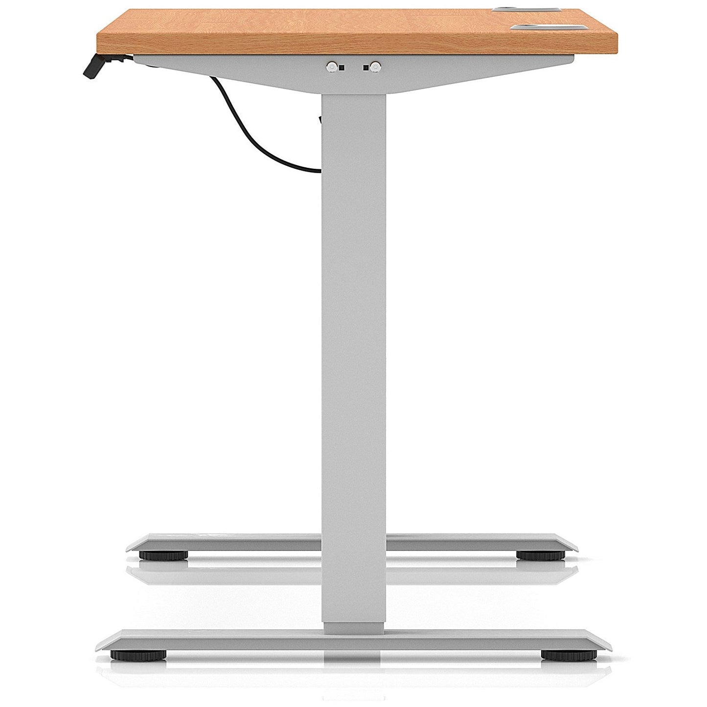 Air Lite 1200mm Slim Height Adjustable Office Desk, Silver Leg, Beech