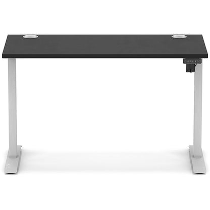 Air Lite 1200mm Slim Height Adjustable Office Desk, Silver Leg, Black