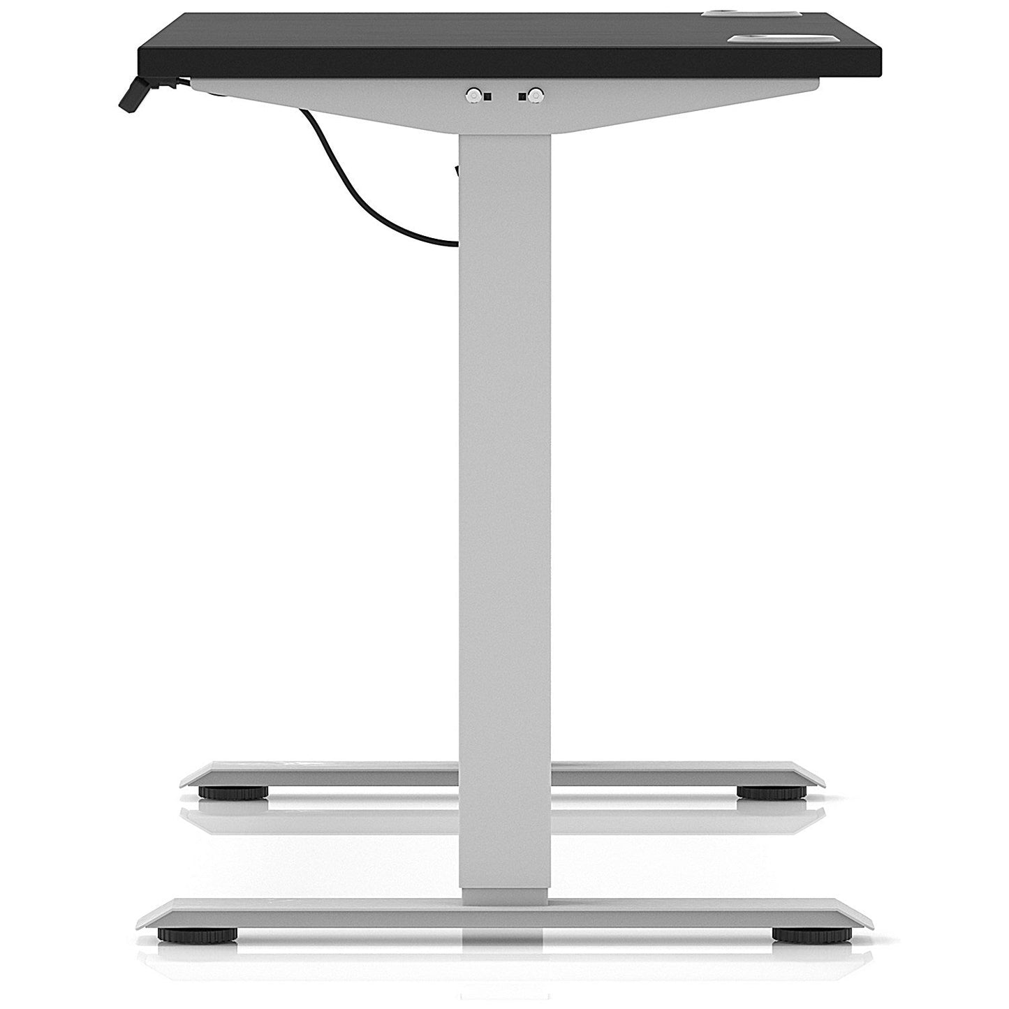 Air Lite 1200mm Slim Height Adjustable Office Desk, Silver Leg, Black