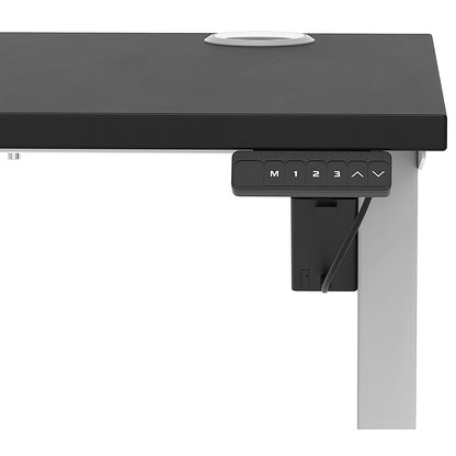 Air Lite 1200mm Slim Height Adjustable Office Desk, Silver Leg, Black Easy2Order : HA03860