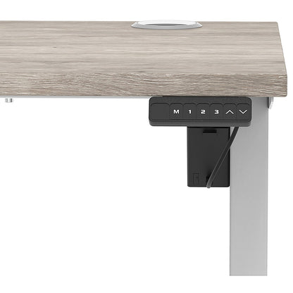 Air Lite 1200mm Slim Height Adjustable Office Desk, Silver Leg, Grey Oak Easy2Order : HA03861