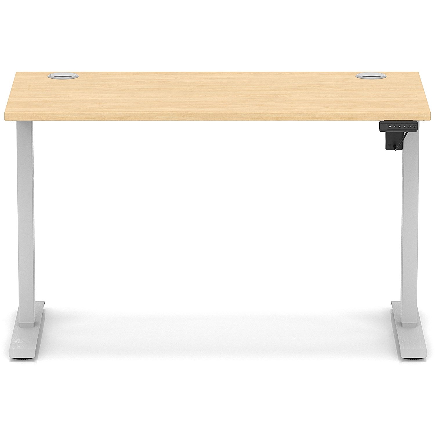 Air Lite 1200mm Slim Height Adjustable Office Desk, Silver Leg, Maple Easy2Order : HA03862