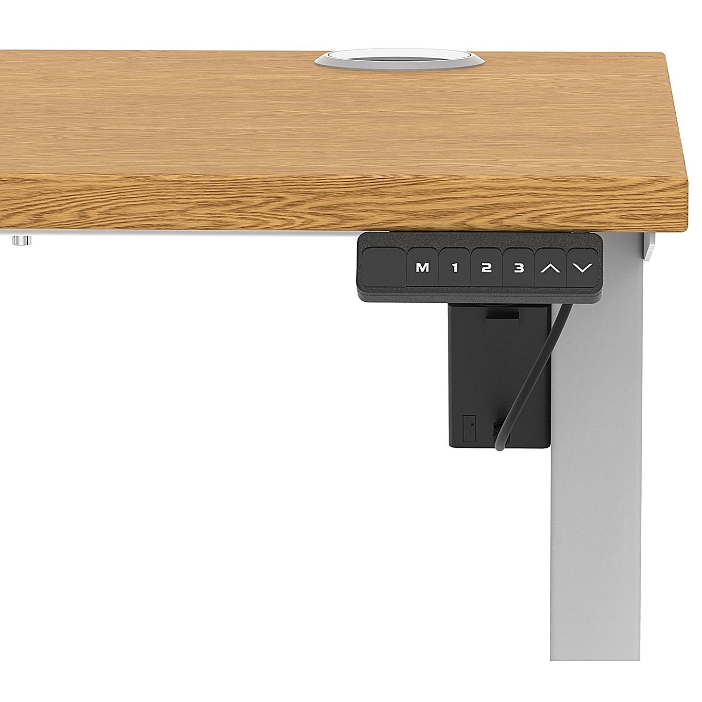 Air Lite 1200mm Slim Height Adjustable Office Desk, Silver Leg, Oak Easy2Order : HA03863