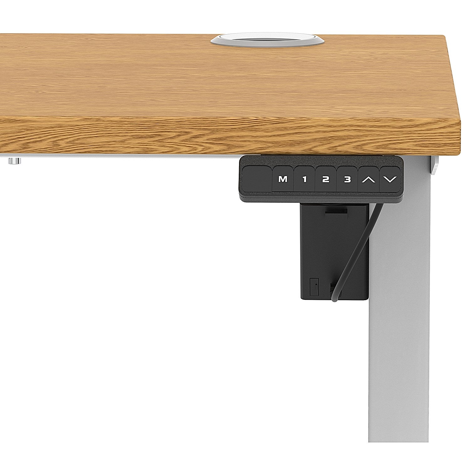 Air Lite 1200mm Slim Height Adjustable Office Desk, Silver Leg, Oak Easy2Order : HA03863