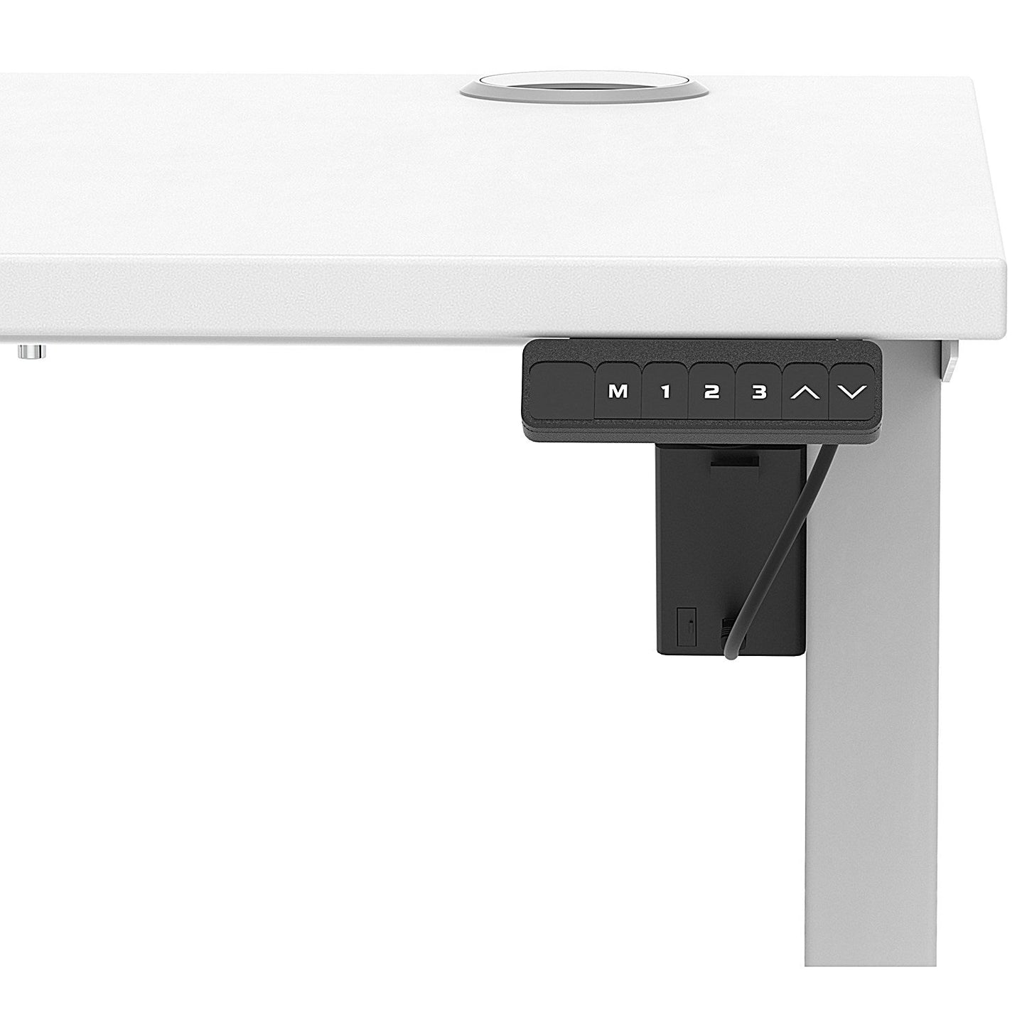 Air Lite 1200mm Slim Height Adjustable Office Desk, Silver Leg, White Easy2Order : HA03864