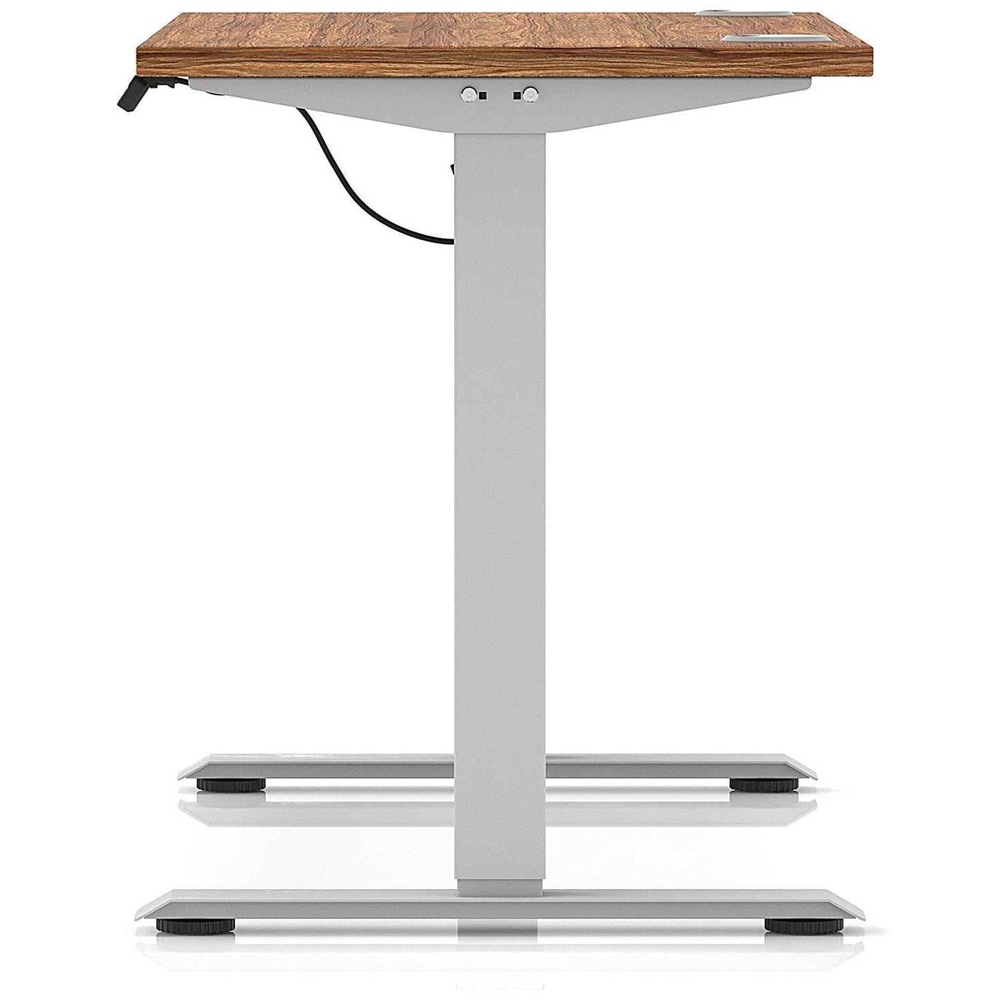Air Lite 1200mm Slim Height Adjustable Office Desk, Silver Leg, Walnut