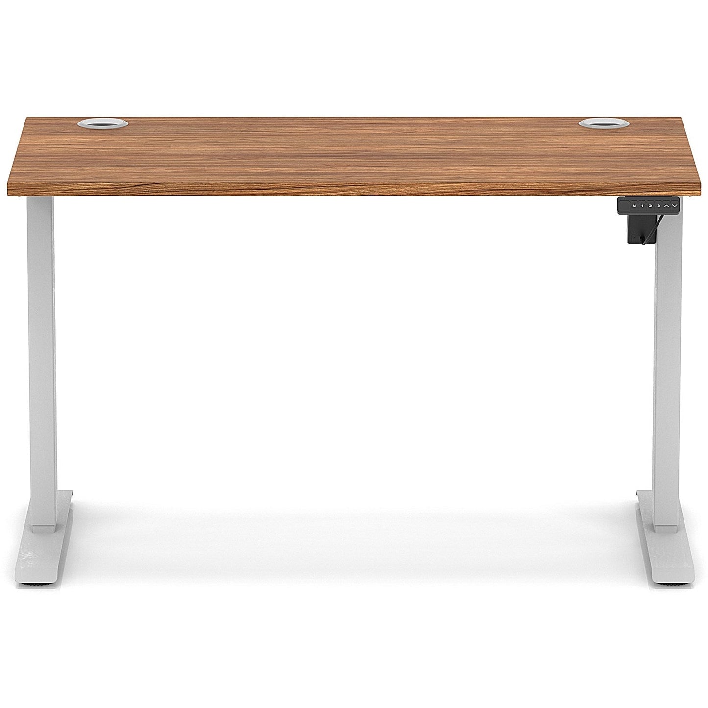 Air Lite 1200mm Slim Height Adjustable Office Desk, Silver Leg, Walnut