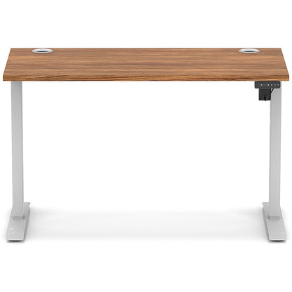 Air Lite 1200mm Slim Height Adjustable Office Desk, Silver Leg, Walnut