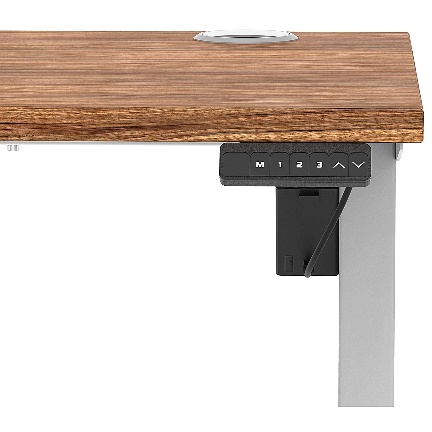 Air Lite 1200mm Slim Height Adjustable Office Desk, Silver Leg, Walnut Easy2Order : HA03865