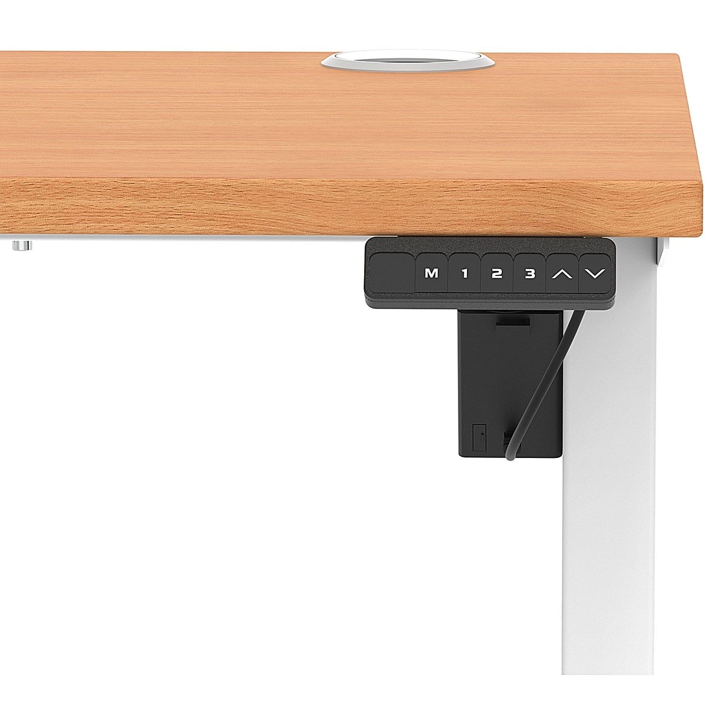 Air Lite 1200mm Slim Height Adjustable Office Desk, White Leg, Beech Easy2Order : HA03866