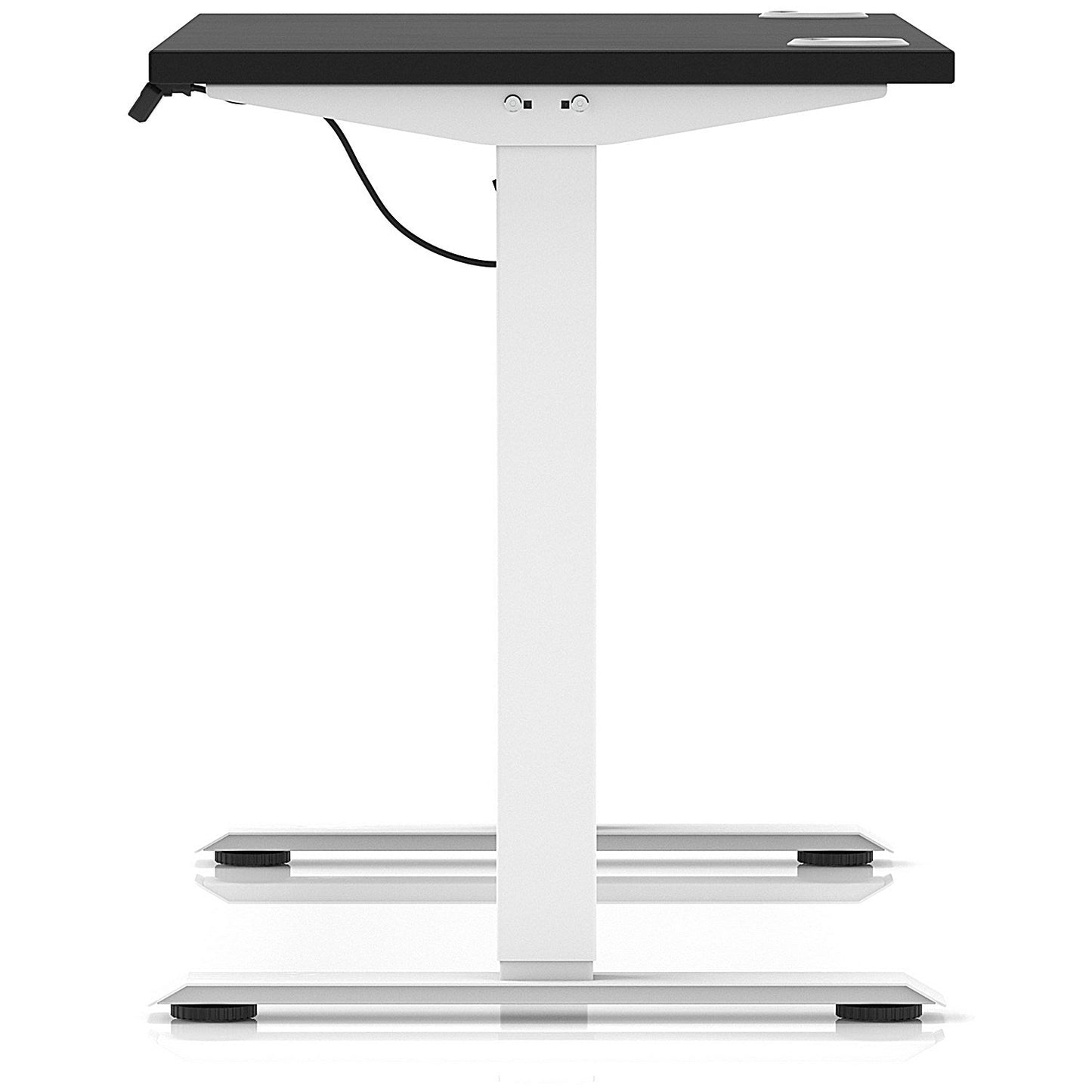 Air Lite 1200mm Slim Height Adjustable Office Desk, White Leg, Black