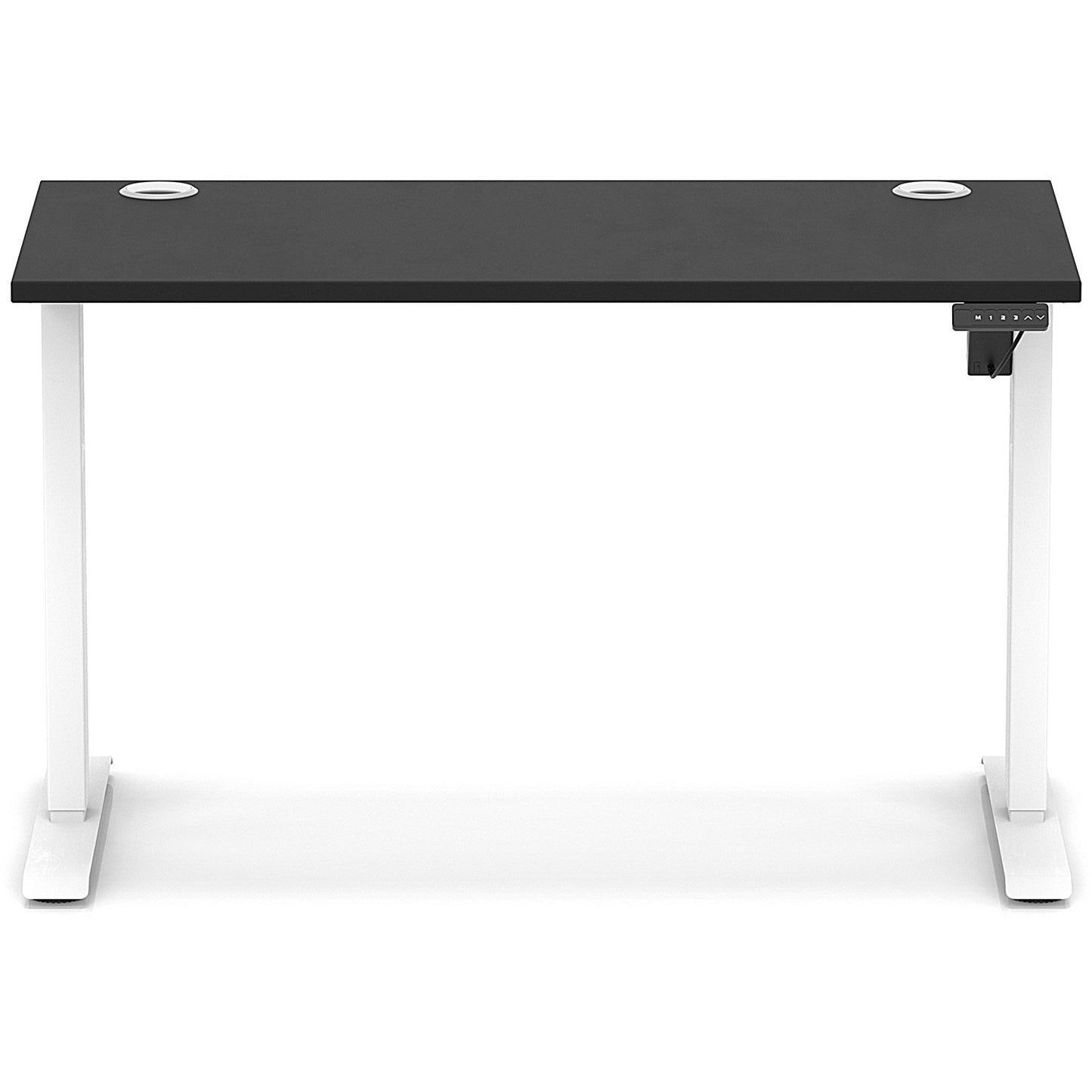 Air Lite 1200mm Slim Height Adjustable Office Desk, White Leg, Black