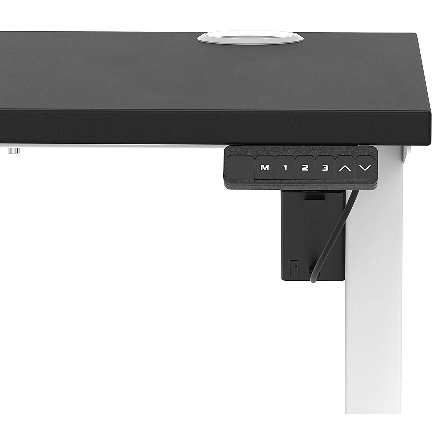 Air Lite 1200mm Slim Height Adjustable Office Desk, White Leg, Black Easy2Order : HA03867